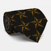Cravate étoile de bronze sur noir (Roulé)