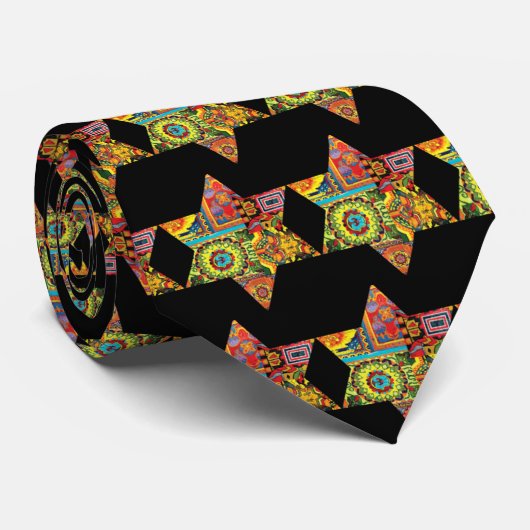 Cravate Étoile de David colorée (Roulé)