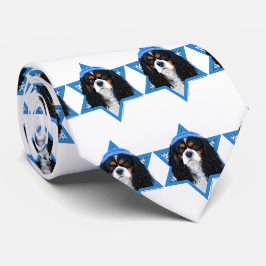 Cravate Étoile de David de Hanoukka - cavalier (Roulé)