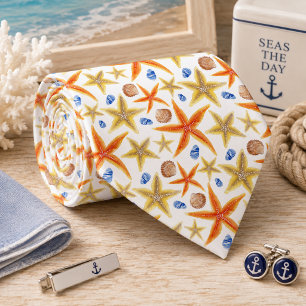 Cravate Étoile de mer colorée motif sans couture