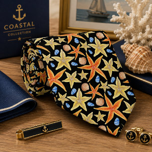 Cravate Étoile de mer colorée motif sans couture