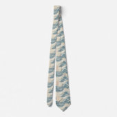 Cravate Étoile de mer côtière sur motif de vagues de sable (Dos)