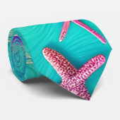 Cravate Étoile de mer sarcelle et violette Beachy (Roulé)