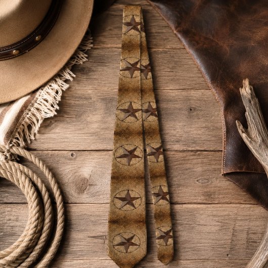 Cravate Étoile du Texas primitive en toile de jute rustiqu
