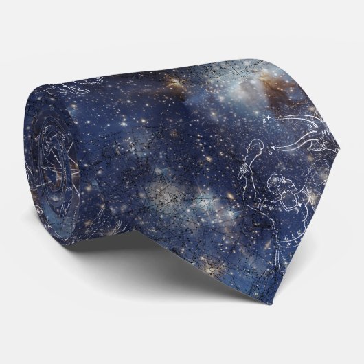 Cravate étoilée de constellations de l'espace (Roulé)