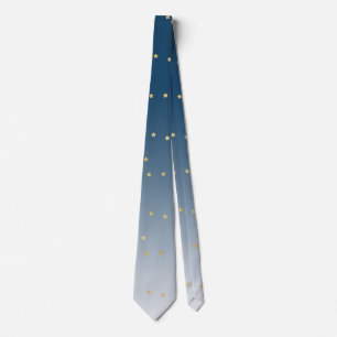 Cravate Étoiles bleues d'or d'Ombre