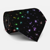 Cravate Étoiles brillantes rougeoyantes d'arc-en-ciel dans (Roulé)