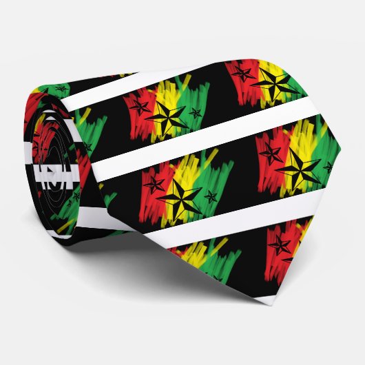 Cravate étoiles de reggae (Roulé)