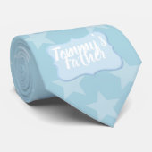 Cravate Étoiles en bleu pour nouveau papa d'un garçon (Roulé)