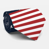 Cravate Étoiles et bandes rouges blanches et bleues (Roulé)