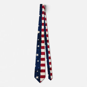 Cravate Étoiles et drapeau americana des Etats-Unis de