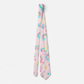 Cravate Étoiles florales de l'Unicorne Turquoise rose Cute (Dos)