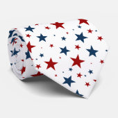 Cravate Étoiles patriotiques en rouge blanc et bleu Motif (Roulé)