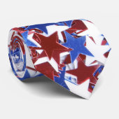Cravate Étoiles rouge, blanche et bleue (Roulé)