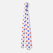 Cravate Etoiles Rouge Bleu Motif Blanc Arrière - plan (Dos)