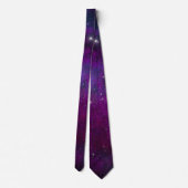 Cravate Étoiles scintillantes sur fond spatial violet fonc (Dos)