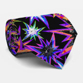 Cravate Étoiles sur noir, étoiles. (Roulé)