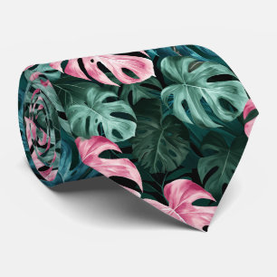 Cravate étonnante avec Feuilles tropicaux en vert 