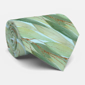 CRAVATE EUCALYPTUS BOTANIQUE BLEU PASTEL VERT (Roulé)