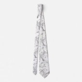 Cravate Eucalyptus gris blanc Mariage Floral (Dos)