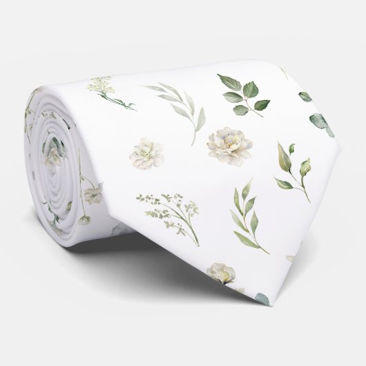 Cravate Eucalyptus Mariage Floral Groomsmen Cadeau (Roulé)