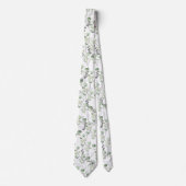 Cravate Eucalyptus Vert Elégant Mariage Aquarelle (Devant)