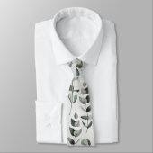 Cravate Eucalyptus Vert Et Mariage Feuille (Attaché)