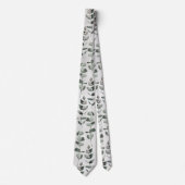 Cravate Eucalyptus Vert Et Mariage Feuille (Devant)
