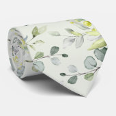 Cravate Eucalyptus Vert Mariage Argent Sage Vert (Roulé)