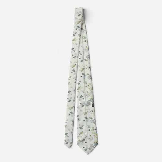 Cravate Eucalyptus Vert Mariage Argent Sage Vert (Dos)