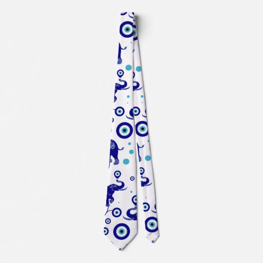 Cravate Evil Eye Elephant Bonne chance amulet motif (Devant)