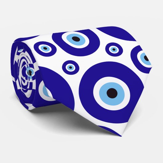 Cravate Evil Eye Pattern, Greek Eye, Turkish Eye, Nazar (Roulé)