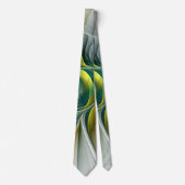 Cravate Évolution fractale, Art Abstrait Turquoise d'or (Devant)