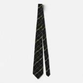Cravate Executive Luxe | Marbre Noir & Or (Devant)