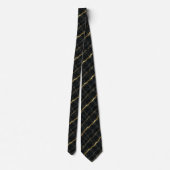 Cravate Executive Luxe | Marbre Noir & Or (Dos)