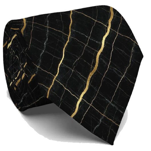 Cravate Executive Luxe | Marbre Noir & Or