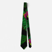 Cravate Exotic jungle night orchids pattern (Devant)