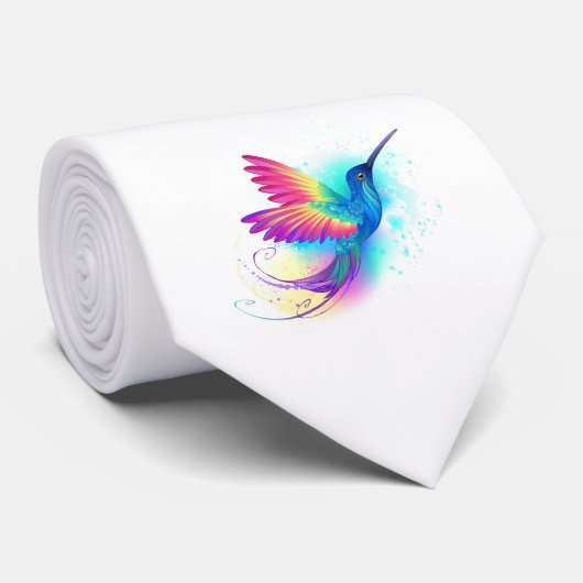 Cravate Exotic Rainbow Hummingbird (Roulé)