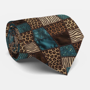 Cravate Exotique Motif Animalier Sauvage d'Afriq