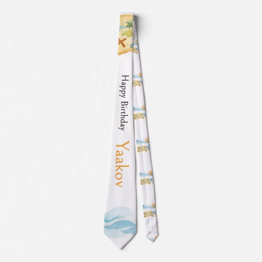Cravate Explorateur côtier Tie d'anniversaire 4 ans (Devant)