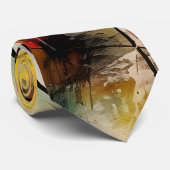 Cravate Explosion Abstraite de couleurs vives et dynamique (Roulé)