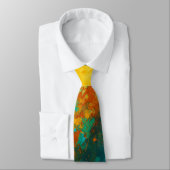Cravate Explosion Abstraite Vibrante – Jaune, Turquoise &  (Attaché)