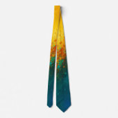 Cravate Explosion Abstraite Vibrante – Jaune, Turquoise &  (Dos)
