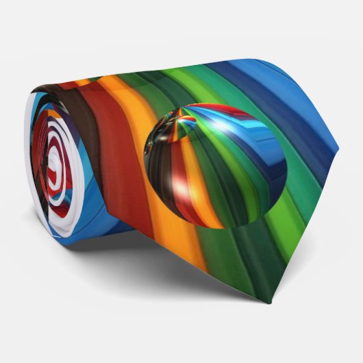 Cravate explosion d'arc-en-ciel de boule de miroir (Roulé)