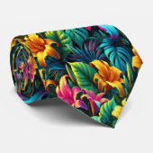 Cravate Explosion florale en couleurs électriques (Roulé)