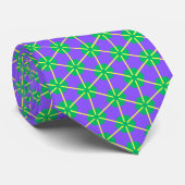 Cravate Explosion géométrique en violet, vert et jaune (Roulé)