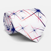 Cravate explosions rouges blanches et bleues en étoile (Roulé)