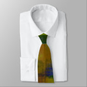 Cravate Expressionniste Abstrait moderne Jaune Vert Bleu (Attaché)