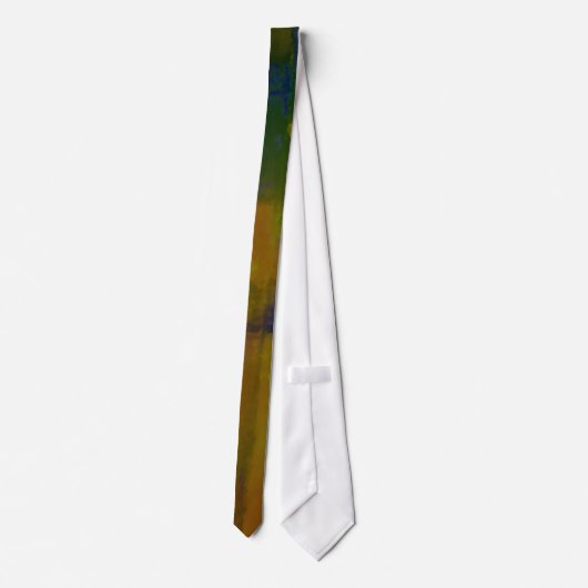 Cravate Expressionniste Abstrait moderne Jaune Vert Bleu (Dos)