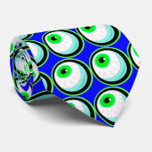 Cravate Eyeball Funny Monster Vert (Roulé)
